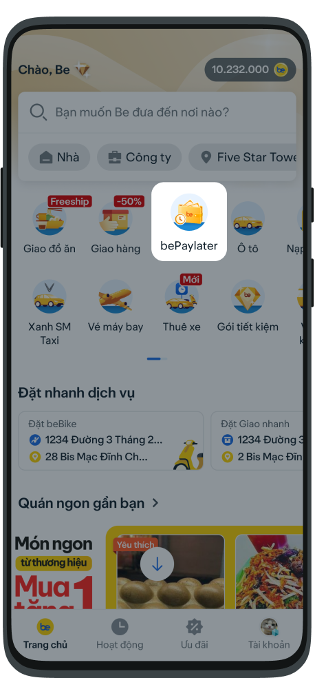 bePaylater in be app